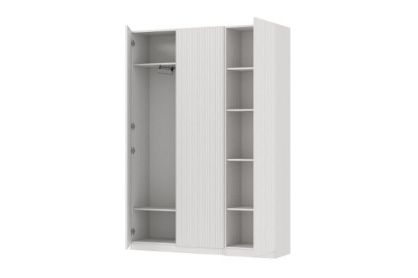 Wardrobe 3-door Oscar Amelie 150x212x40.6, white, talc