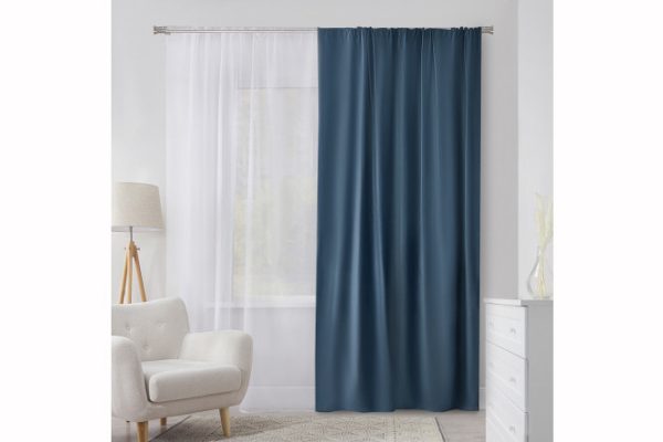 Ribbon curtain ESTUDI BLANCO Josette 180x280 cm, 1 piece, blue