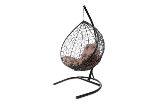 Hanging cocoon chair Drop 72x186x98 cm, base and frame color black, finishing black