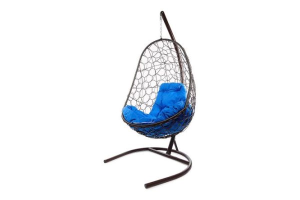 Hanging cocoon chair Oval 83x186x70 cm, base and frame color brown, finishing brown