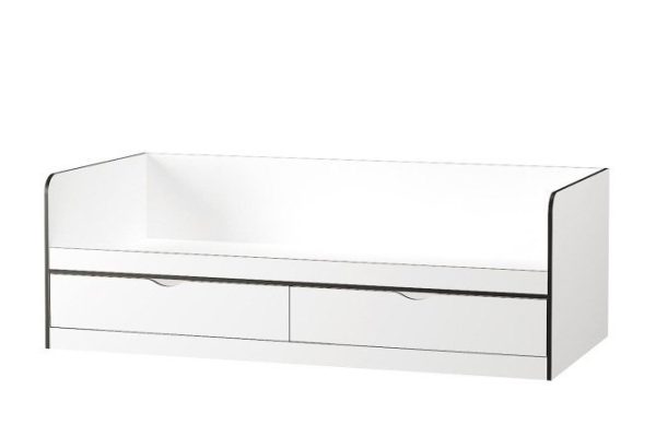 Bed Seattle 90x190 cm premium white, black