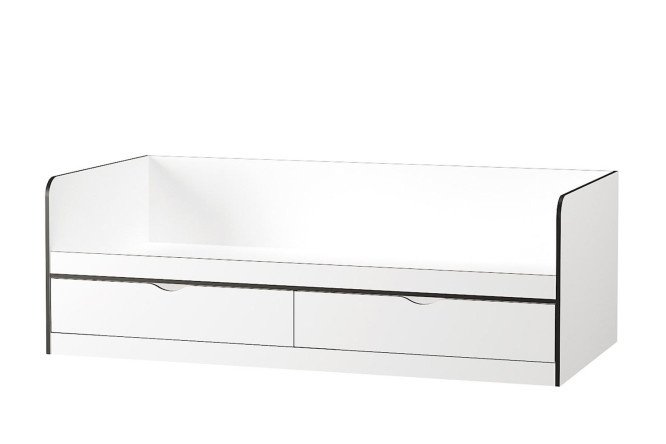 Bed Seattle 90x190 cm premium white, black