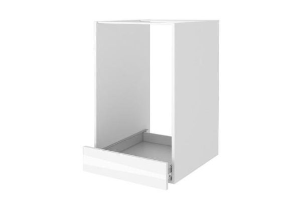Front of the floor-standing cabinet for the Amika oven, 44.6x11.6 cm, white gloss color
