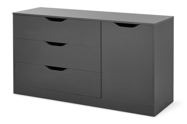 Chest of drawers Nordic with 3 drawers and door