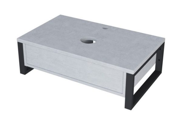 Cabinet 1Marka Grunge Loft 100 cm, color concrete light gray, black