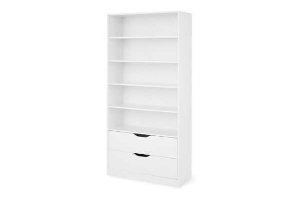 Nordic bookcase with 2 drawers and 4 shelves