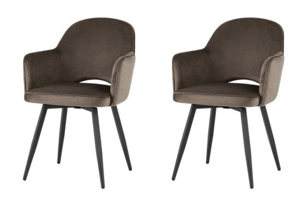 Set of Venus swivel chairs with armrests 58.5x85x64.5 cm