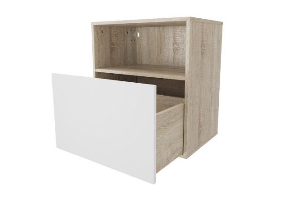 Cabinet with drawer and shelf Oscar Amika 60x64 with closers, Sonoma oak / white gloss