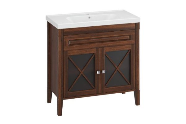 Cabinet OPADIRIS Palermo 86.2 cm, frame color light walnut, front light walnut