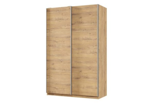 Sliding wardrobe 2-door Praktik 140x240x60 cm, bunratti, silver profile