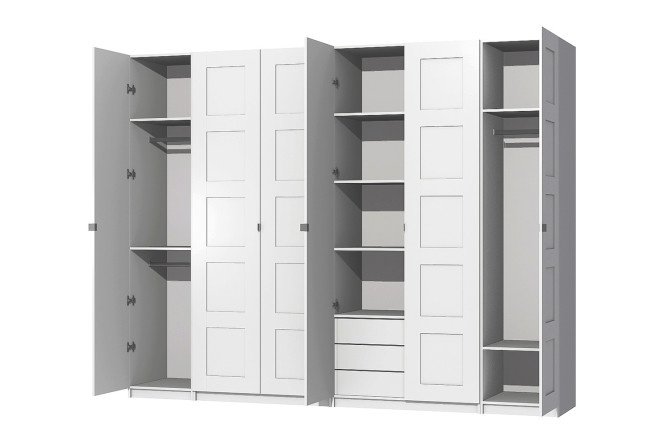 Wardrobe system Titus Oscar Bergen 300x236x58 cm, white