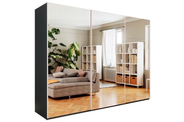 3-door wardrobe Comet 300x240x66 cm, gray diamond