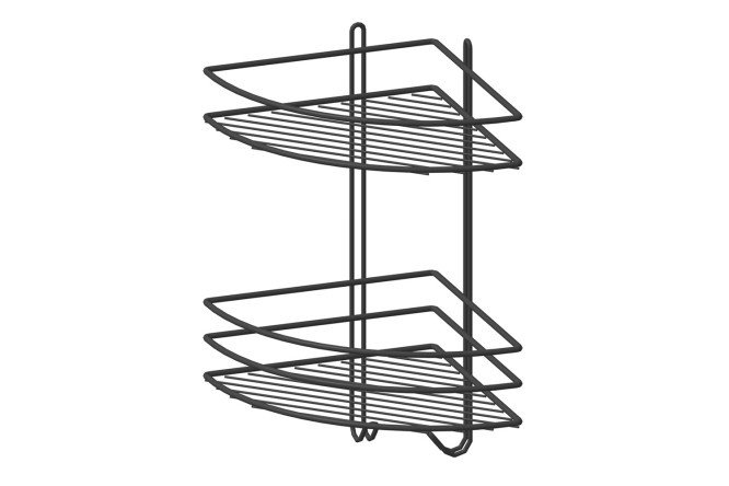 Corner shelf 2-tier P0002004 wall-mounted 20x35x20 cm