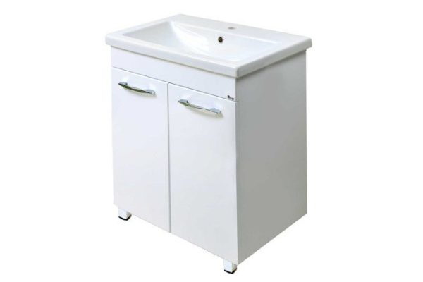 Floor stand Rocard 2-door 76 cm, frame color white, facade white