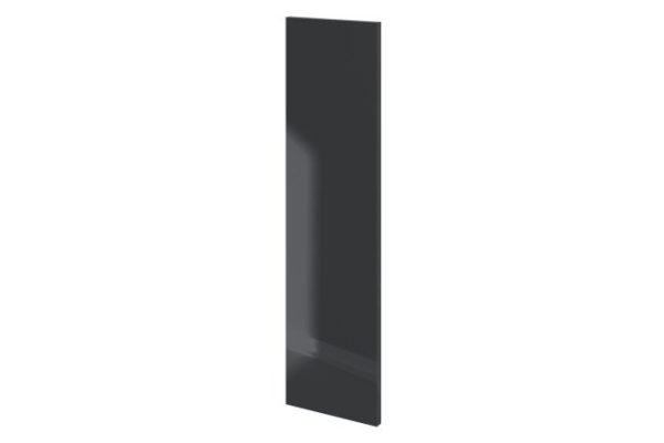 Decorative side wall for floor-standing cabinets Amika black graphite gloss 35x72 cm, color black graphite gloss