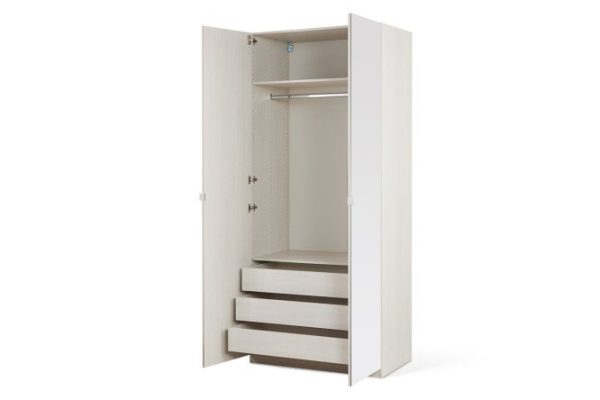Wardrobe 2-door Titus Oscar Lila 100x236x58 cm, light ash Anchor, with one mirror