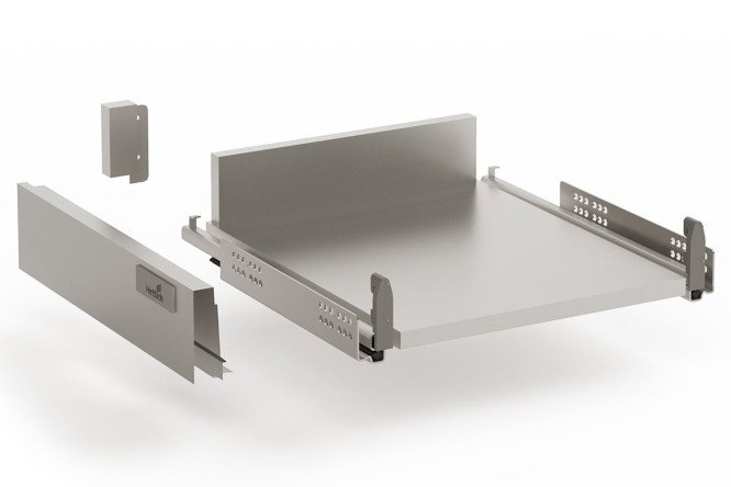 Low floor drawer with full extension door closer Hettich InnoTech 36.8x8.4x47 cm