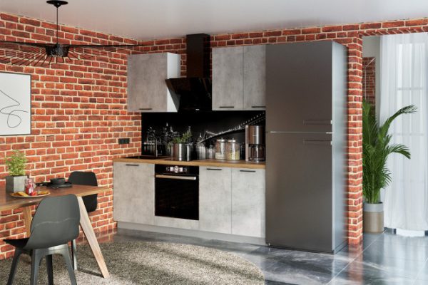 Modular kitchen set City 2.0 m concrete light