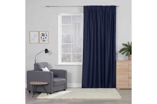 Ribbon curtain MICASA Baudry 150x280 cm, 1 piece, dark blue