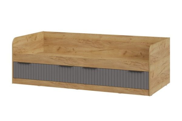 Hilton combination bed 90x200 cm color kraft oak gold, matte graphite