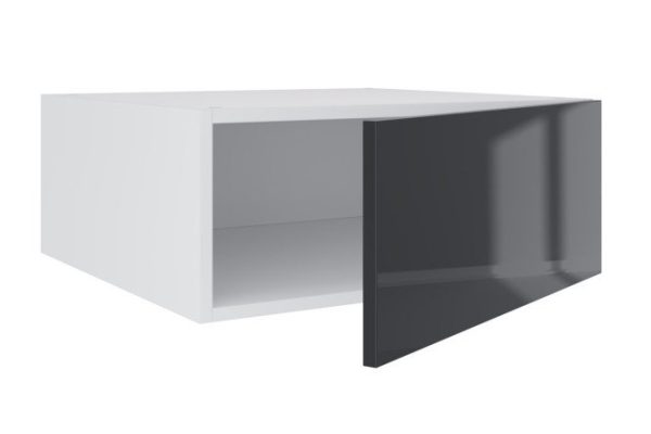 Amika superstructure cabinet facade 59.6x23.6 cm, glossy black graphite color