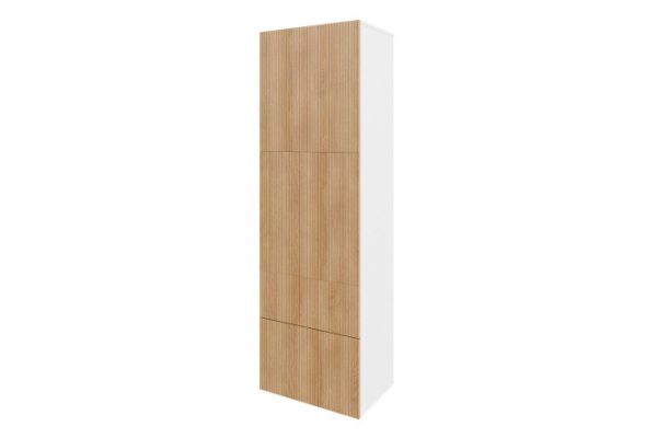 Wardrobe Oscar Amelie 192x60 2 doors and 2 drawers, white / wave Canadian oak