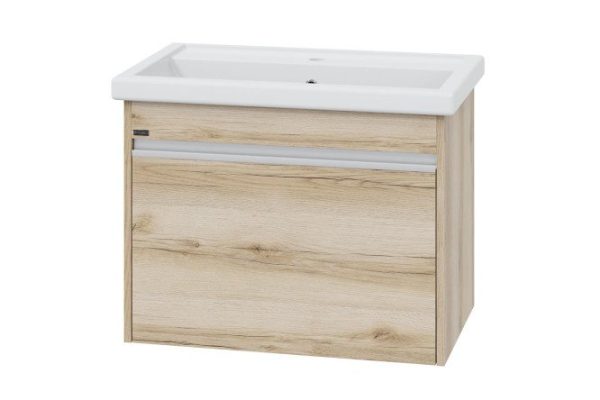 Hanging cabinet SANTA Uran 70 700387 2 drawers 70.5 cm, frame color Austrian oak, facade Austrian oak, white