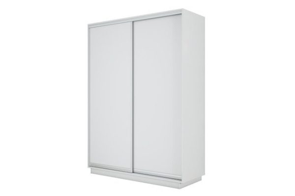 Sliding wardrobe 2-door Slide-2 120x220x60 cm, white snow/silver