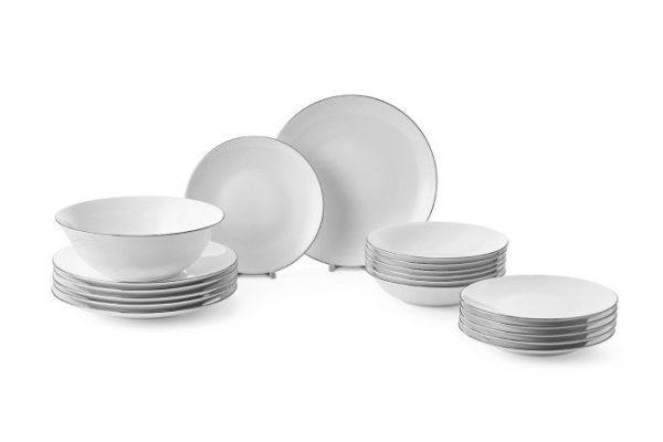 Dinner set Coupe for 6 persons, 19 pieces, Porcelain