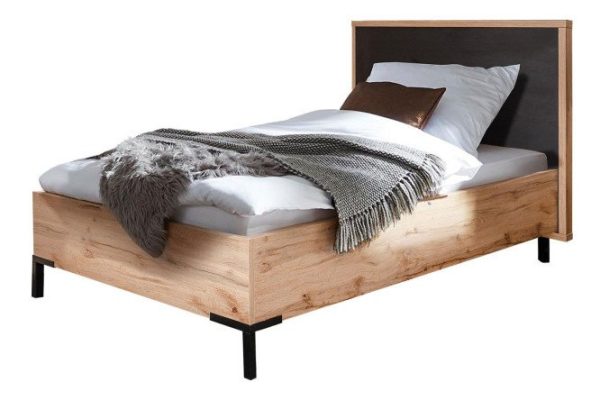 Blackwood loft bed color Wotan oak, black 140x200 cm