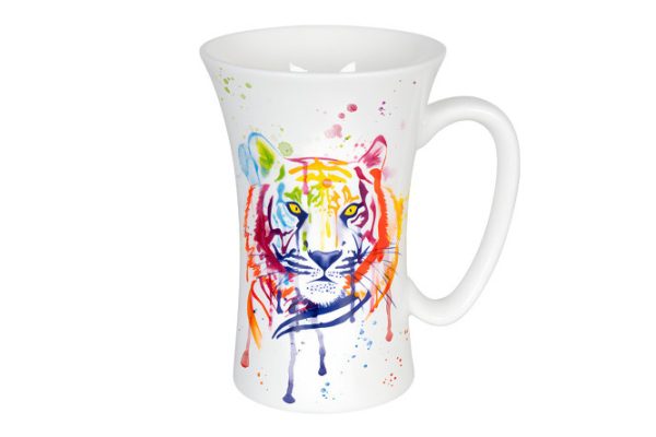 Mug KOENITZ Tiger watercolor 610 ml, Porcelain
