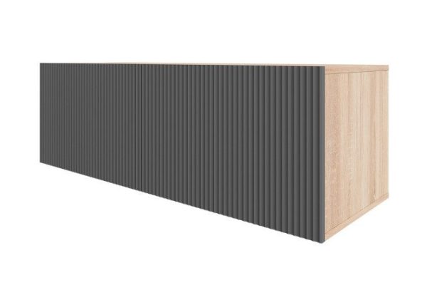 Nightstand Oscar Amelie 120x40 with doors, sonoma oak / wave graphite