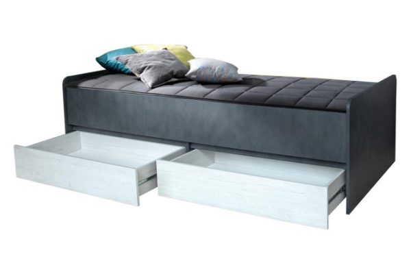 Chelsea Boom bed 90x200 cm color metal Brooklyn, light Bordeaux oak