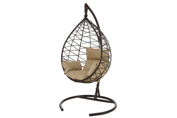 Hanging cocoon chair Alicante ali 100x190x108 cm, color brown, beige