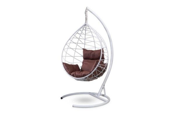 Hanging cocoon chair Alicante 100x190x100 cm, white