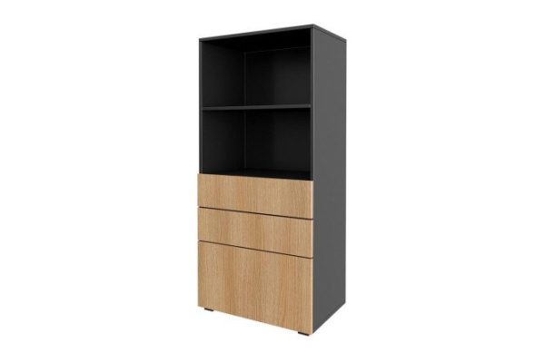 Children's chest of drawers Oscar Moon mini 60x130x39.6 cm, anthracite, Canadian oak
