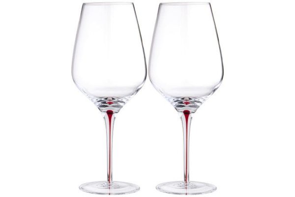 Set of wine glasses Lefard Accent Red 710 ml, Glass, 2 pcs.