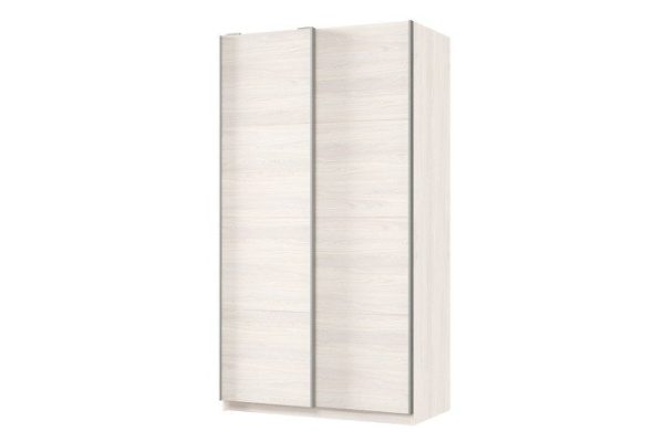 Sliding wardrobe 2-door Praktik 120x240x60 cm, light anchor ash, silver profile