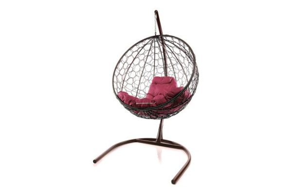 Hanging chair Circle 72x186x102 cm, base and frame color brown, finishing brown