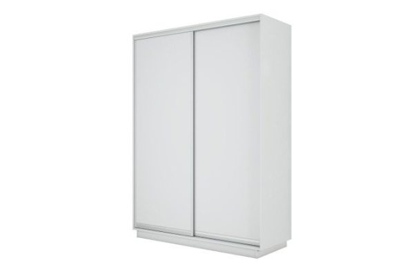 Sliding wardrobe 2-door Slide-2 120x220x60 cm, white snow, silver
