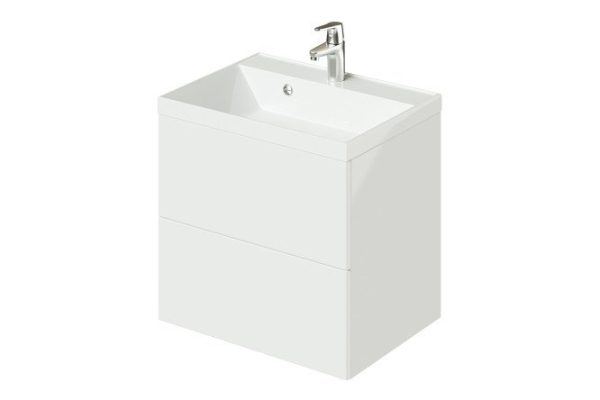 Hanging cabinet Uno 59.6 cm, frame color white, facade white