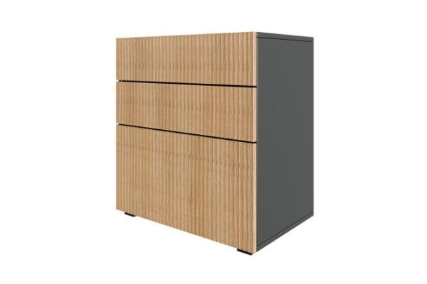 Children's chest of drawers Oscar Amelie mini 60x66x39.6 cm, anthracite, Canadian oak