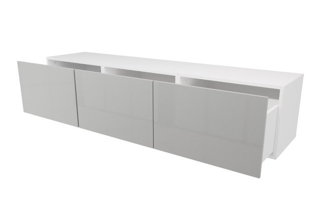 Cabinet with drawers Oscar Amika 180x38 with closers, white / dusty gray gloss