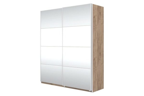 Sliding wardrobe Oscar 200x236x59.6 cm, Craft tobacco oak, facade - mirror