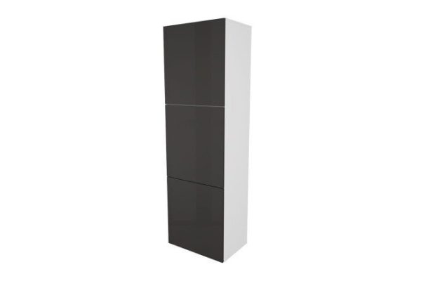Wardrobe with doors Oscar Amika 60x192, white / black graphite gloss