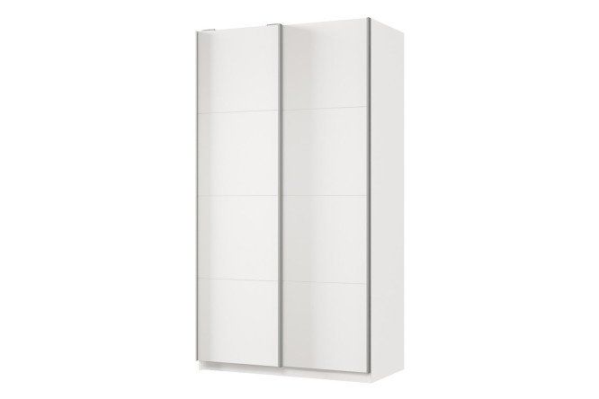 Sliding wardrobe 2-door Praktik 120x240x60 cm, white, silver profile