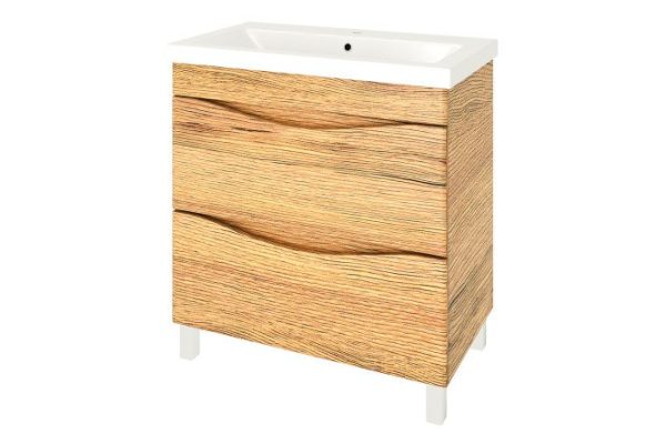 Floor stand Dakota 78 cm, rustic straw frame, rustic straw facade