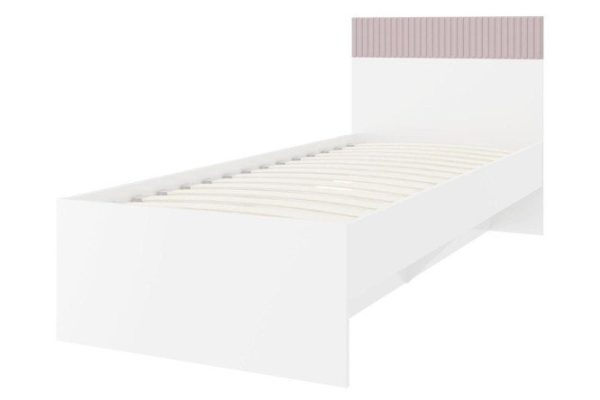 Fox bed 80x200 cm color white gloss, powdery