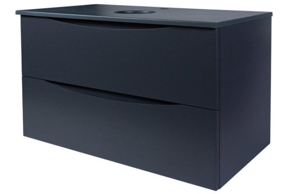 Wall-mounted cabinet with tabletop BOND Cube T07807 81 cm, frame color matt gray, facade matt gray