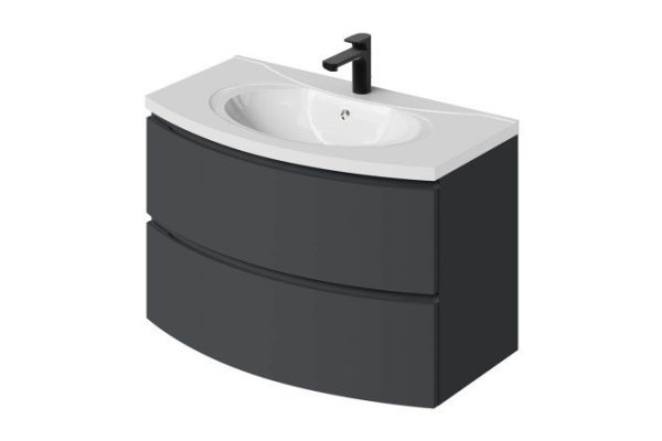 Hanging cabinet Arko 89.9 cm, frame color matte graphite, facade color matte graphite